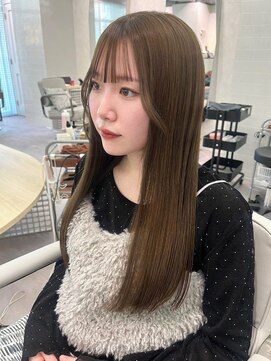 ベイルーム(BAYROOM by HONEY omotesando) 韓国風ストレートイメチェンワイドバング美髪オリーブベージュ