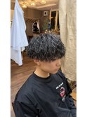 縦落ちツイストスパイラルパーマ　メンズマッシュ