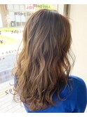 ＠グレージュサンドベージュミルクティーロングレイヤーカット