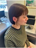 耳掛けミニボブ＊オリーブベージュ