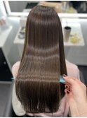ロングヘアーラベンダーベージュカラー上級髪質改善　赤坂見附