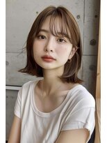 ライリー(riley) rileyワンカール外はねロブ×肌映えブラウンベージュ