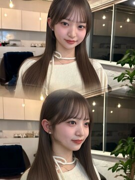 ライン(LINE) 韓国風/レイヤー/前髪カット/オリーブ/透明感/ハッシュカット