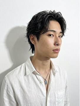 リベルテ 心斎橋(Liberte) 黒髪センターパートニュアンスパーマ◎セクシー色気メンズ