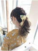 編み込みローポニーアレンジ【ヘアアレンジ　立川/立川南/国立】