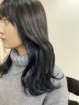 サクラ 岐阜(SAKURA) インナーカラー ネイビーパープル イヤリングカラー 岐阜