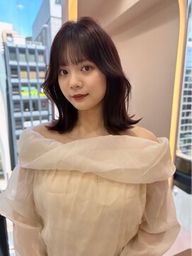 ボタン シブヤ(VOTAN SHIBUYA) 韓国ヘア/前髪あり/顔まわりカット/くびれヘア/ボルドレッド