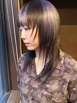 ダアッカ(da acca) ブロックカラー シルバーラベンダー×ブラック