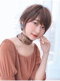 Say.くびれショートボブミルクティーアッシュ丸みショートボブ