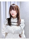 薄め前髪顔まわりレイヤーシースルーぱっつん前髪おくれ毛