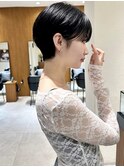マッシュショート丸みショートボブくびれショート黒髪ショート