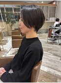 丸みショートボブ　前髪あり　小顔　30代40代50代　表参道