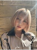ハイトーンが映えるモードボブ【二俣川】