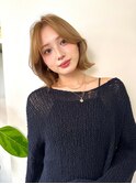 髪質改善外はねボブ艶髪カラーボブレイヤー顔まわり