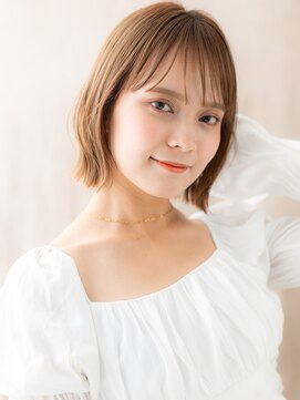 カバーヘア ブリス 上尾西口店(COVER HAIR bliss) ココアグレージュ外ハネくびれヘアミニマルボブY上尾20代30代