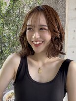 メゾンアクア 表参道(Maison ACQUA) +小顔ミディアムパーマミディアムデジタルパーマボブパーマ黒髪