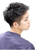 短髪パーマツーブロック爽やかツイスパショート