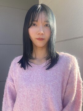 ヘアーアイストゥーレ(HAIR ICI TRE) ブリーチ無しダブルカラーブルーブラック似合わせカット