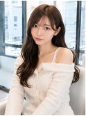 ダークアッシュブラウンミディアムレイヤー韓国巻き顔周りカット