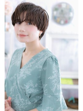 ミック 日暮里店(miq) ブルーグレージュウルフマッシュくせ毛ショートc1