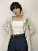 〔mirisa〕マッシュショート　くせ毛風