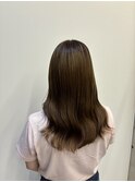 ナチュラルブラウン美シルエットロング20代30代なみなみウェーブ