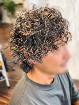 アトリエアルシュ(atelier ARCHE) ４０代大人メンズの斎藤工風ワイルドウルフパーマ