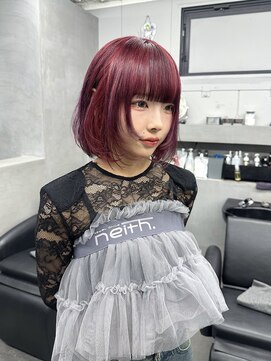 ジオラマ(DIORAMA) ワインレッド/ブロンドに落ちる赤