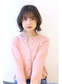 黒髪ボブルフ小顔カット