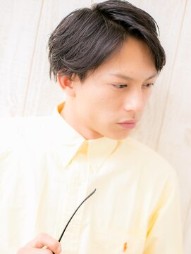 メンズヘア ビーセカンド 草加店(MENS HAIR B-2) ダークアッシュ七三分けメンズショートX草加