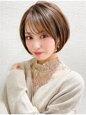 ひし形ショートボブレイヤーイメチェン美髪ホワイトブロンド