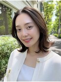 ミディアムヘア　ミディアムレイヤー　広尾　恵比寿　30代　40代