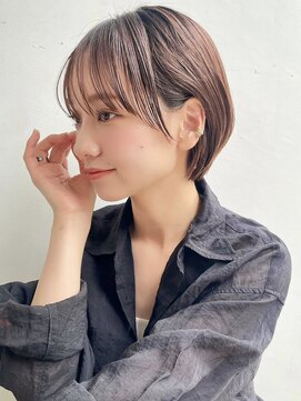 トルネード(TORNADO) 輪郭カバー似合わせ耳掛けショートボブ ピンクベージュ A0509