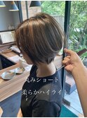 丸みショート×柔らかハイライト