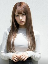 ファクトリーファイブ(Factory5) 小顔レイヤロングベージュ20代30代40代くびれミディ韓国ヘア