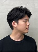メンズショート刈り上げパーマセンターパートナチュラルパーマ