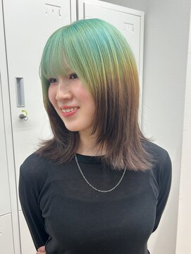 シーラス(cirrus) 【akari担当】ルーツカラー〈ミントグリーン×ブラウン〉