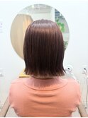 ピンクグレージュ/切りっぱなしボブ