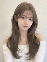 ベル 新宿(Belle)&nbsp;韓国風レイヤーカットシースルーバングミントカラーグレージュ