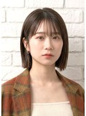 【髪質改善】ツヤ感ストレート＊透け感バング小顔コンパクトボブ