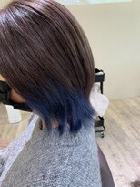 リアン 大森店(Rian) ブルーインナーカラー×20代きれいめ外はねミディ