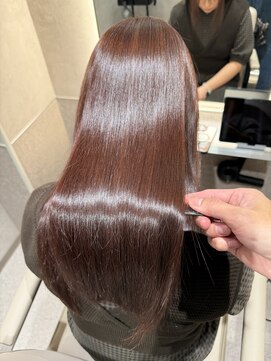 ジーナ 近鉄奈良(Zina) 縮毛矯正×艶ブラウンのナチュラルロング