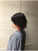 ブラッドオレンジ×切りっぱなしボブ
