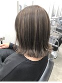 ベージュハイライトカラーボブ☆