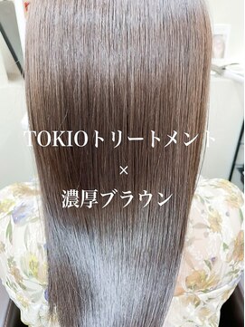 ミシェリー(misherry) 小顔ショコラベージュ濃厚ブラウンブリーチなしセミロング韓国風