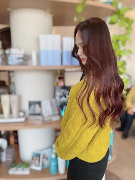 ヘアメイク ミチ 富田店(HAIRMAKE MICHI) 【MICHI 富田店　古作蓮】艶カラー　チェリーブラウン