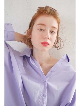 アース 三軒茶屋店(HAIR&MAKE EARTH) 三軒茶屋_レディース_ショート_アレンジ_オレンジベージュ_小顔