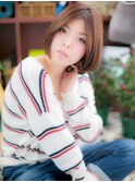 大人かわいい小顔前下がりセンター分けボブc5浦和20代30代40代