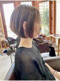 大人かわいい前下がりショート/グレージュ/20代30代40代50代60代