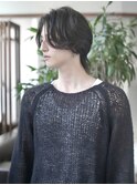 外国人風メンズヘア ウルフパーマ センターパート ウルフヘア